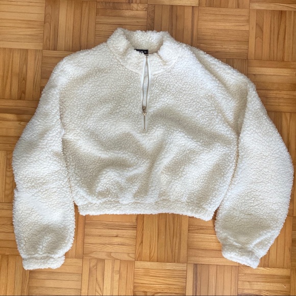 New Shein Teddy Beige Quarter Zip - Picture 3 of 4